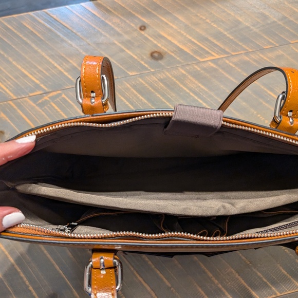 S-ZONE Women Genuine Leather Laptop Tote Bag - Picture 5 of 5